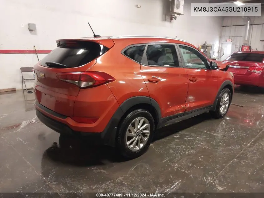 2016 Hyundai Tucson Se VIN: KM8J3CA45GU210915 Lot: 40777489