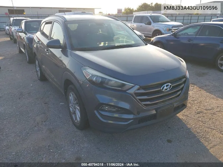 2016 Hyundai Tucson Se VIN: KM8J33A43GU109596 Lot: 40794318