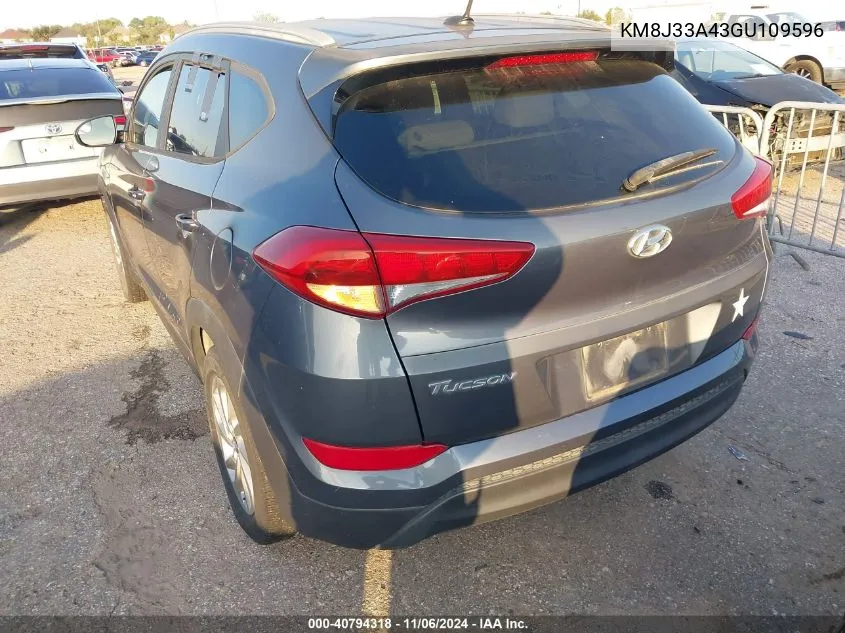 2016 Hyundai Tucson Se VIN: KM8J33A43GU109596 Lot: 40794318