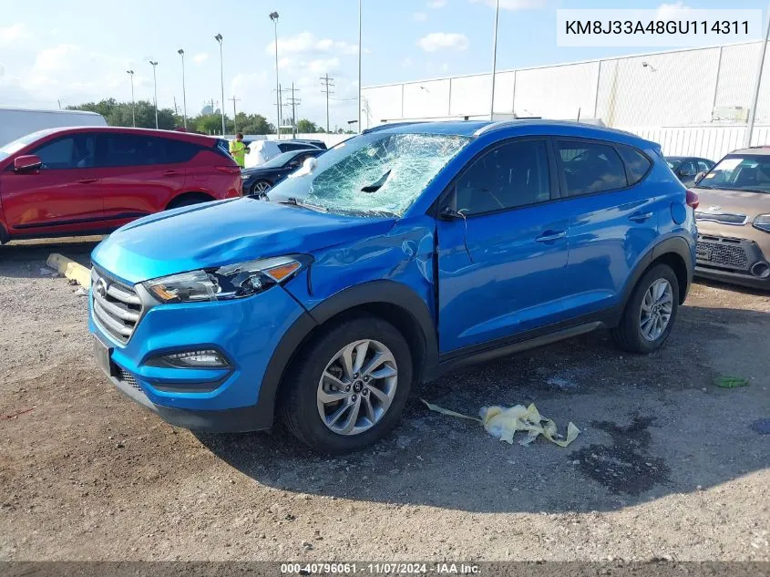 2016 Hyundai Tucson Se VIN: KM8J33A48GU114311 Lot: 40796061