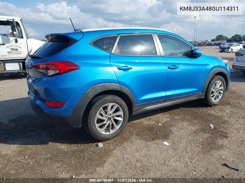 2016 Hyundai Tucson Se VIN: KM8J33A48GU114311 Lot: 40796061