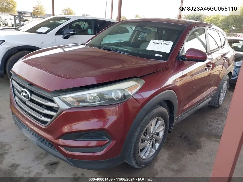 2016 Hyundai Tucson Se VIN: KM8J23A45GU055110 Lot: 40801489