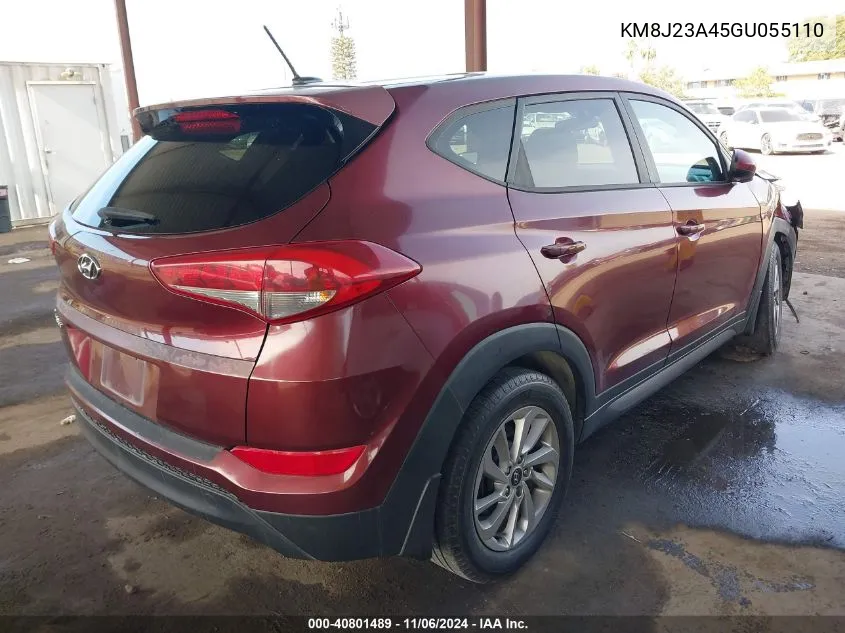 2016 Hyundai Tucson Se VIN: KM8J23A45GU055110 Lot: 40801489