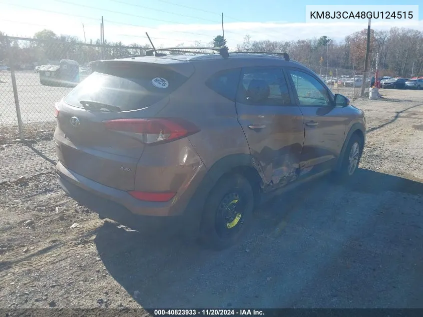 2016 Hyundai Tucson Se VIN: KM8J3CA48GU124515 Lot: 40823933