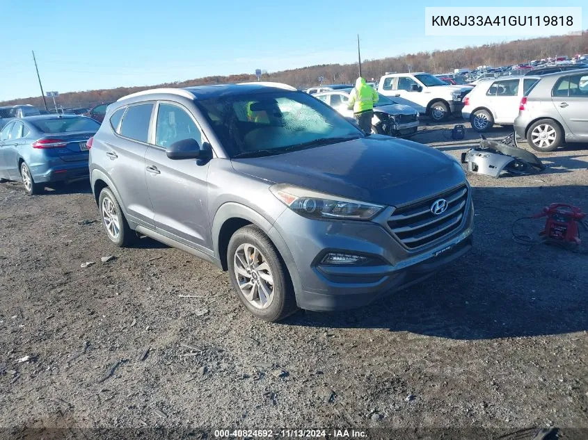 2016 Hyundai Tucson Limited/Sport And Eco/Se VIN: KM8J33A41GU119818 Lot: 40824692