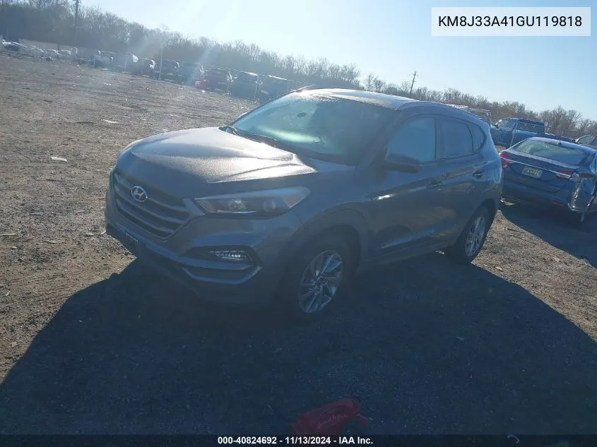 2016 Hyundai Tucson Limited/Sport And Eco/Se VIN: KM8J33A41GU119818 Lot: 40824692