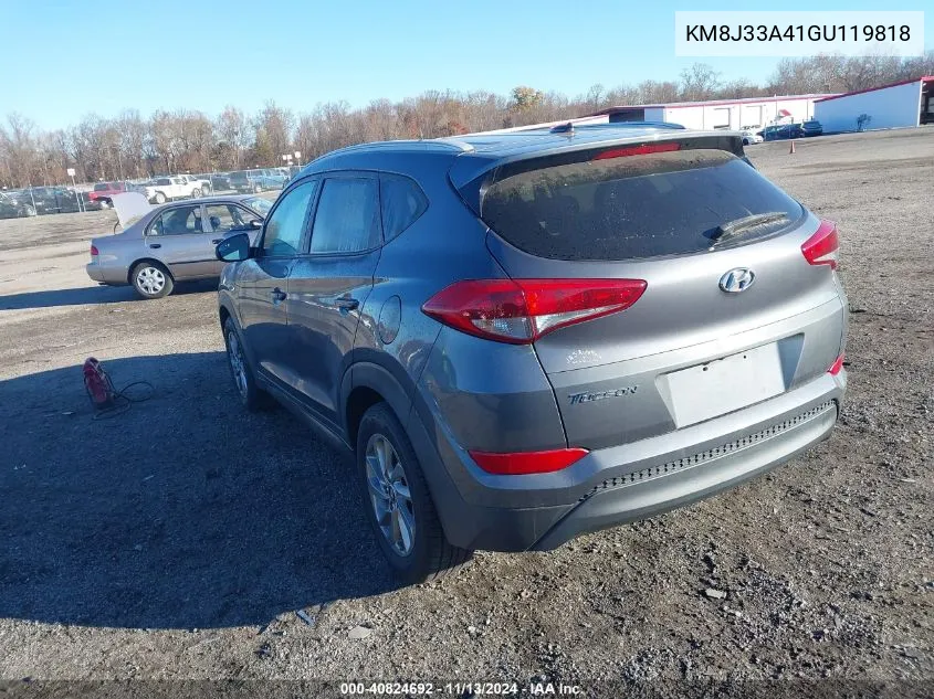 2016 Hyundai Tucson Limited/Sport And Eco/Se VIN: KM8J33A41GU119818 Lot: 40824692