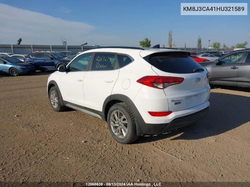 2017 Hyundai Tucson Limited/Sport And Eco/Se VIN: KM8J3CA41HU321589 Lot: 12065639