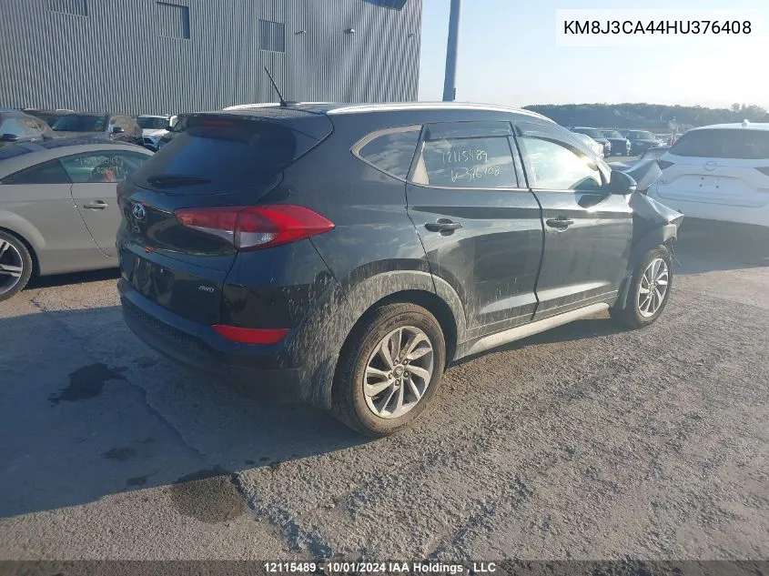 2017 Hyundai Tucson Limited/Sport And Eco/Se VIN: KM8J3CA44HU376408 Lot: 12115489