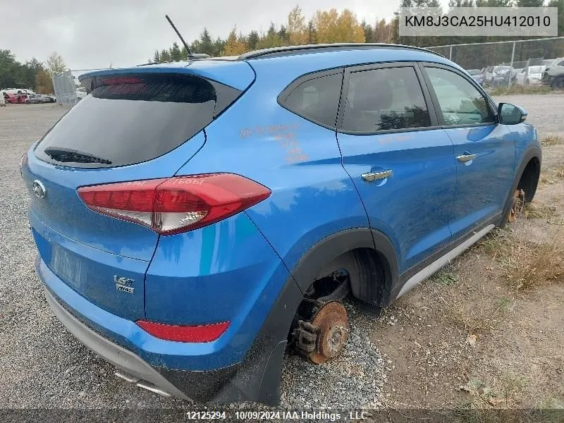 2017 Hyundai Tucson Limited/Sport And Eco/Se VIN: KM8J3CA25HU412010 Lot: 12125294