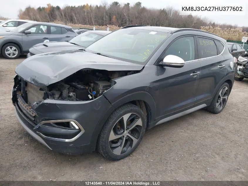 2017 Hyundai Tucson Limited VIN: KM8J3CA27HU377602 Lot: 12143540