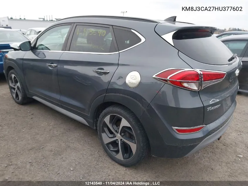 2017 Hyundai Tucson Limited VIN: KM8J3CA27HU377602 Lot: 12143540