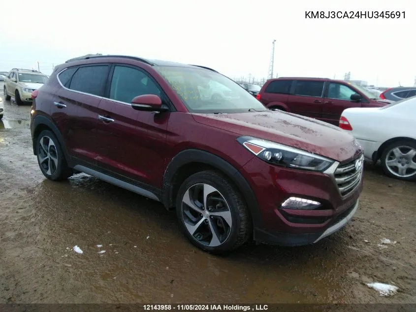 2017 Hyundai Tucson Limited/Sport And Eco/Se VIN: KM8J3CA24HU345691 Lot: 12143958