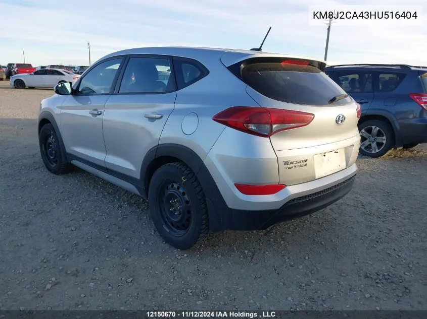 2017 Hyundai Tucson VIN: KM8J2CA43HU516404 Lot: 12150670