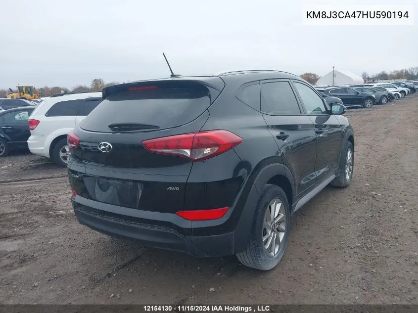 2017 Hyundai Tucson Premium VIN: KM8J3CA47HU590194 Lot: 12154130