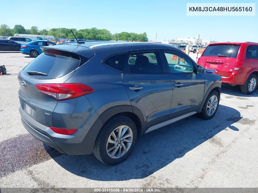 2017 Hyundai Tucson Se VIN: KM8J3CA48HU565160 Lot: 39315005