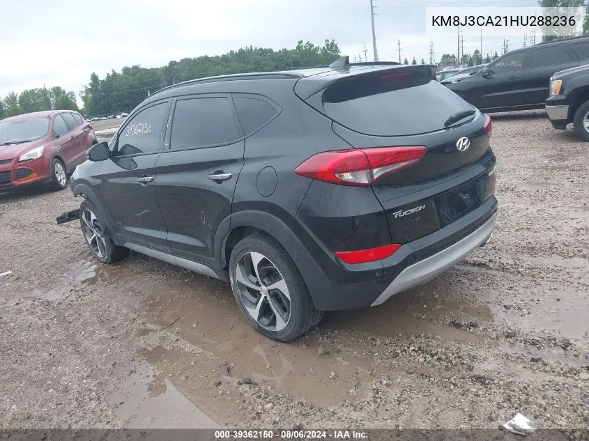 2017 Hyundai Tucson Limited VIN: KM8J3CA21HU288236 Lot: 39362150