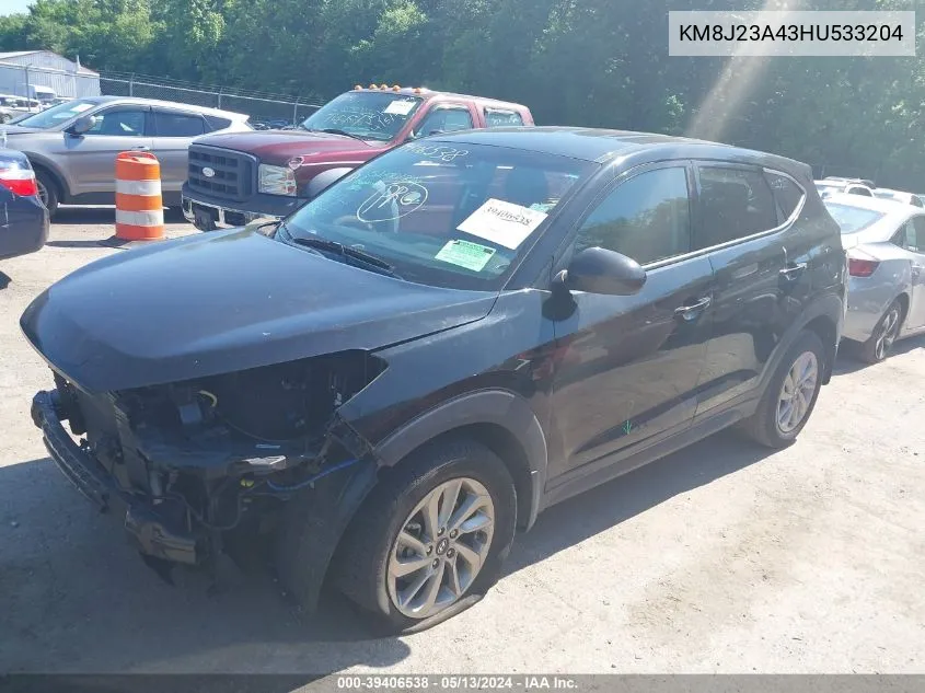 2017 Hyundai Tucson Se VIN: KM8J23A43HU533204 Lot: 39406538