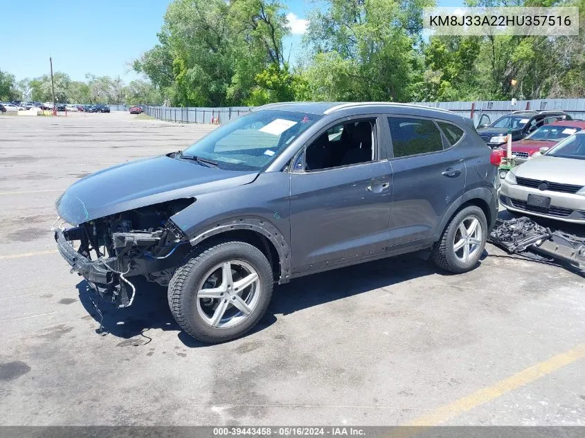 2017 Hyundai Tucson Sport VIN: KM8J33A22HU357516 Lot: 39443458