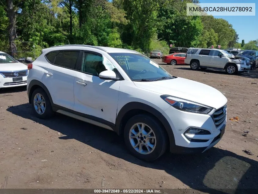 2017 Hyundai Tucson Sport VIN: KM8J3CA28HU278092 Lot: 39472049