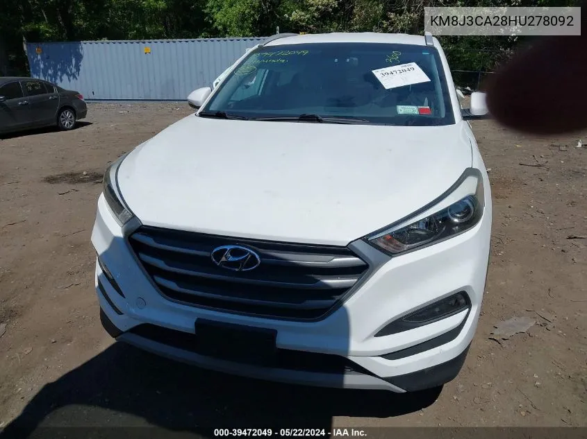 2017 Hyundai Tucson Sport VIN: KM8J3CA28HU278092 Lot: 39472049