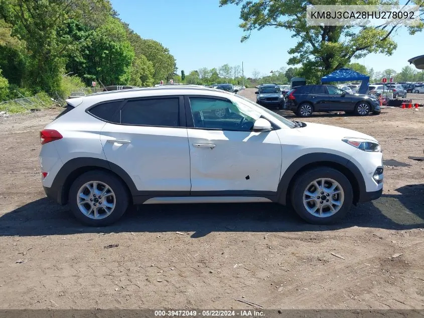 2017 Hyundai Tucson Sport VIN: KM8J3CA28HU278092 Lot: 39472049