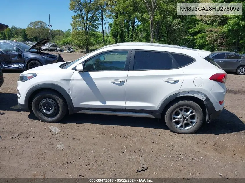 2017 Hyundai Tucson Sport VIN: KM8J3CA28HU278092 Lot: 39472049