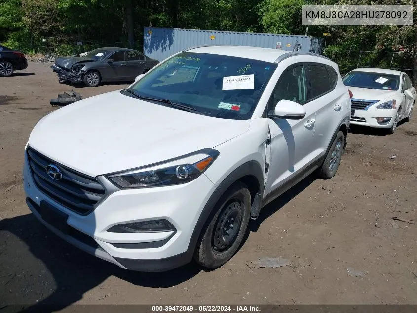 2017 Hyundai Tucson Sport VIN: KM8J3CA28HU278092 Lot: 39472049