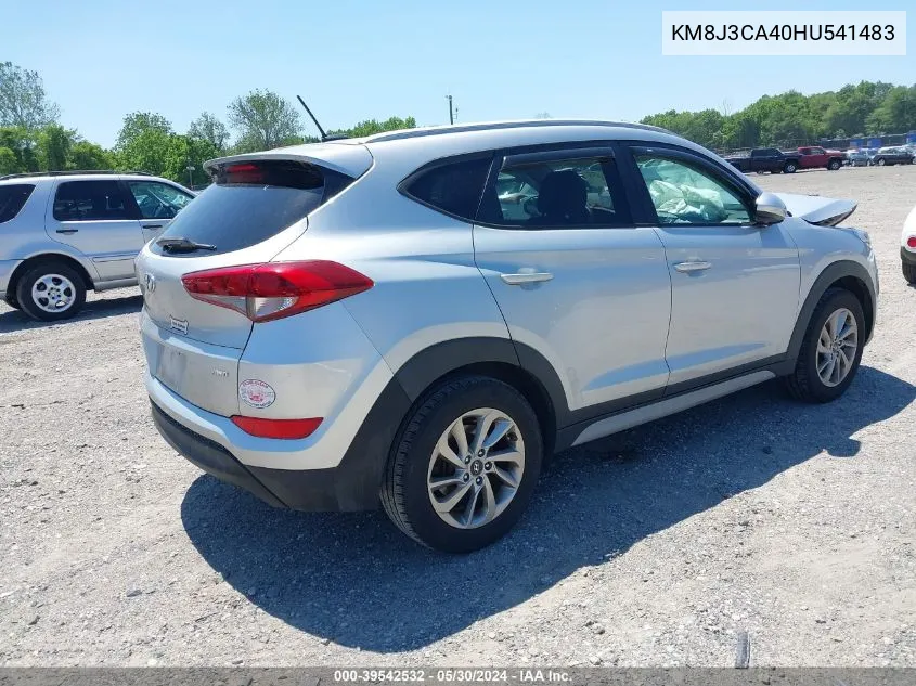 2017 Hyundai Tucson Se VIN: KM8J3CA40HU541483 Lot: 39542532