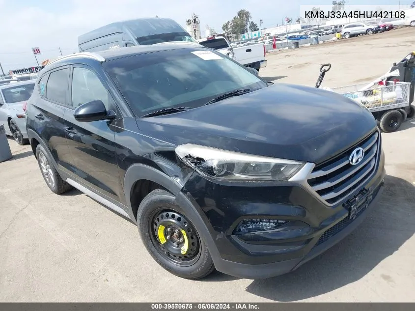 2017 Hyundai Tucson Se VIN: KM8J33A45HU442108 Lot: 39570675