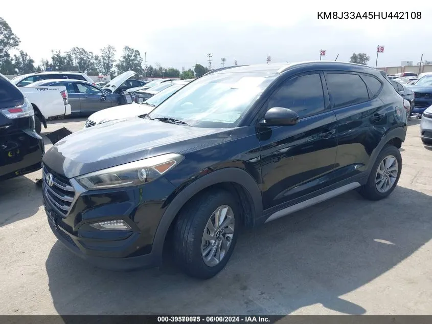 2017 Hyundai Tucson Se VIN: KM8J33A45HU442108 Lot: 39570675