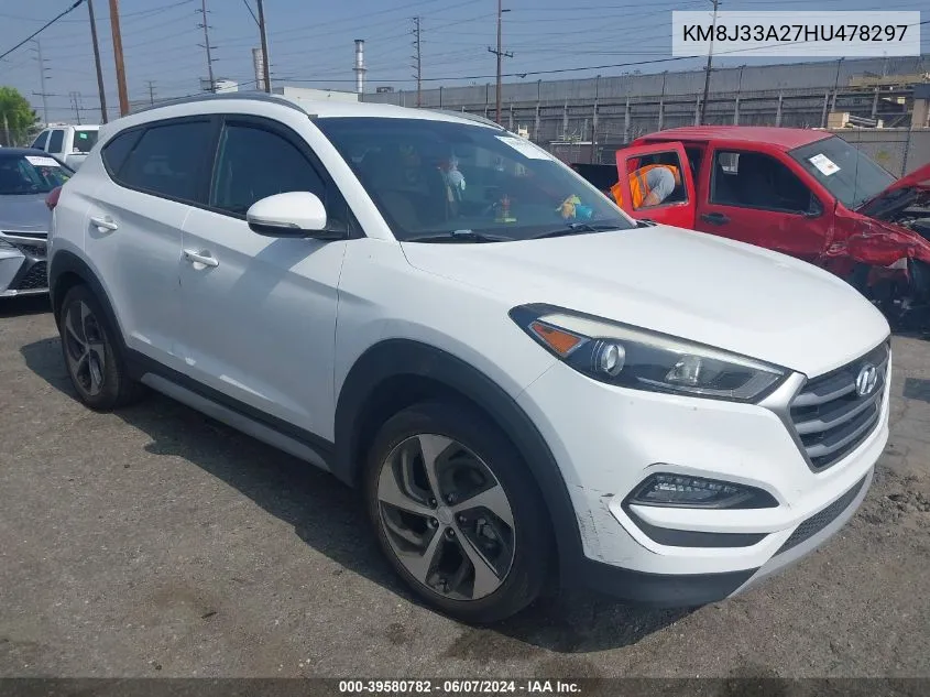 2017 Hyundai Tucson Sport VIN: KM8J33A27HU478297 Lot: 39580782