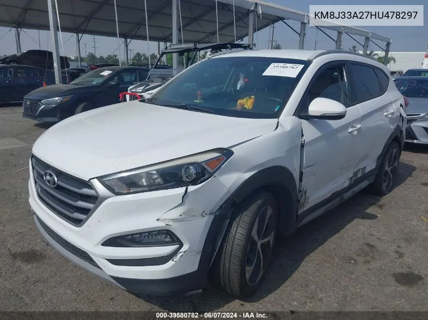 2017 Hyundai Tucson Sport VIN: KM8J33A27HU478297 Lot: 39580782