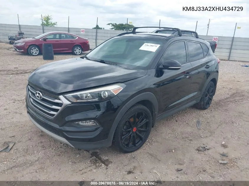 2017 Hyundai Tucson Night VIN: KM8J33A2XHU434729 Lot: 39678875