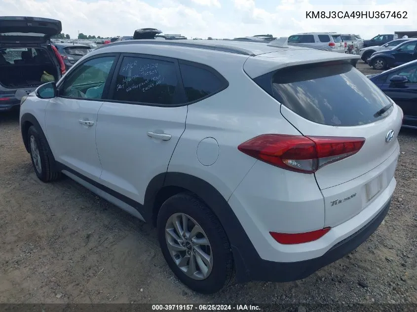 2017 Hyundai Tucson Se Plus VIN: KM8J3CA49HU367462 Lot: 39719157