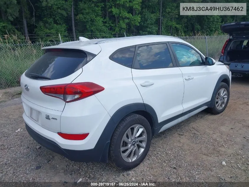 2017 Hyundai Tucson Se Plus VIN: KM8J3CA49HU367462 Lot: 39719157