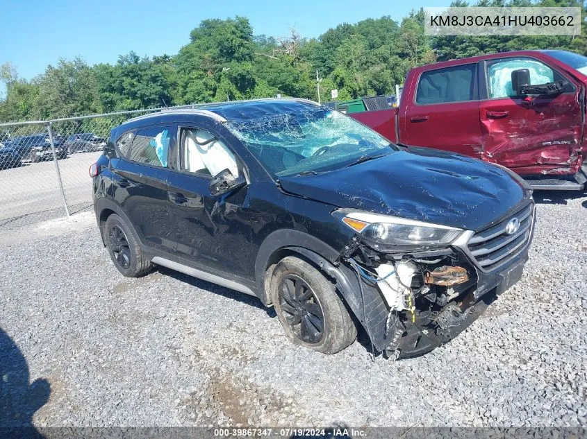 2017 Hyundai Tucson Se VIN: KM8J3CA41HU403662 Lot: 39867347