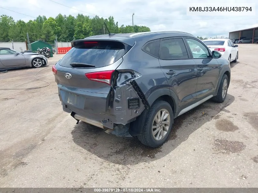 2017 Hyundai Tucson Se VIN: KM8J33A46HU438794 Lot: 39879129