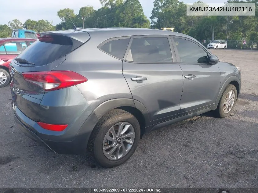 2017 Hyundai Tucson Se VIN: KM8J23A42HU482116 Lot: 39922009