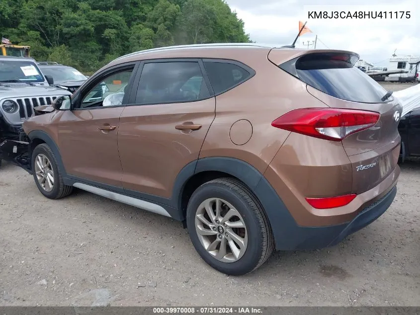 2017 Hyundai Tucson Se VIN: KM8J3CA48HU411175 Lot: 39970008