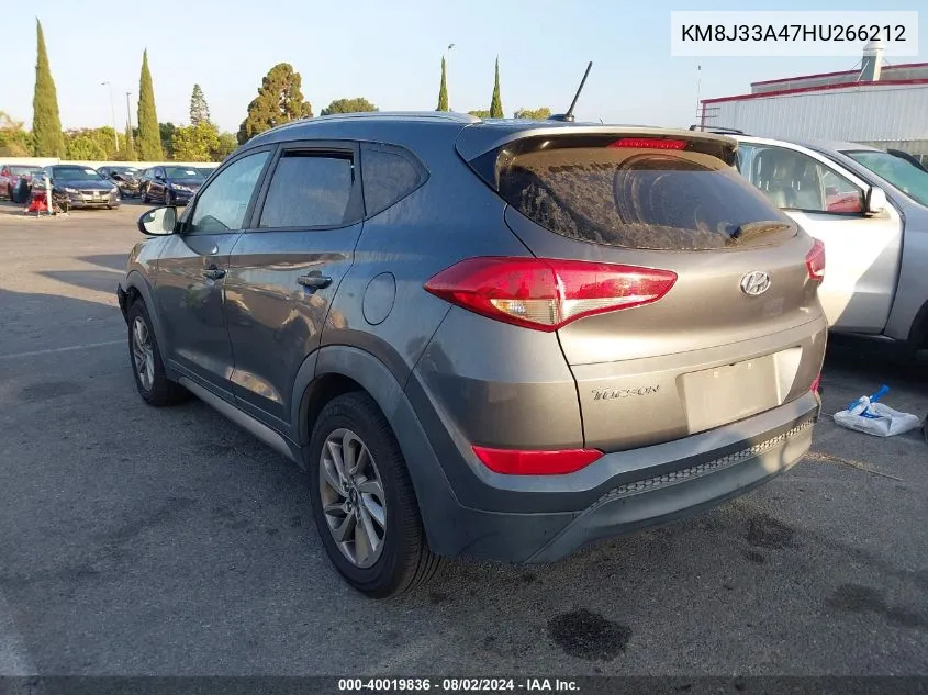 2017 Hyundai Tucson Se VIN: KM8J33A47HU266212 Lot: 40019836