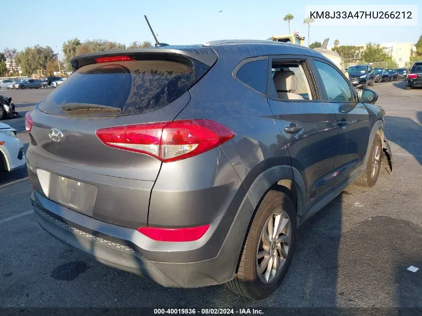 2017 Hyundai Tucson Se VIN: KM8J33A47HU266212 Lot: 40019836