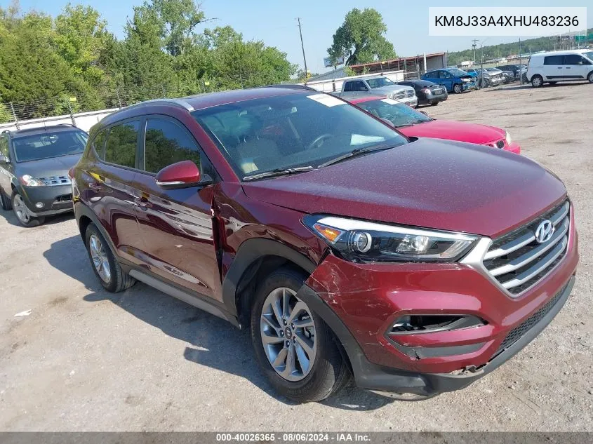 2017 Hyundai Tucson Se Plus VIN: KM8J33A4XHU483236 Lot: 40026365