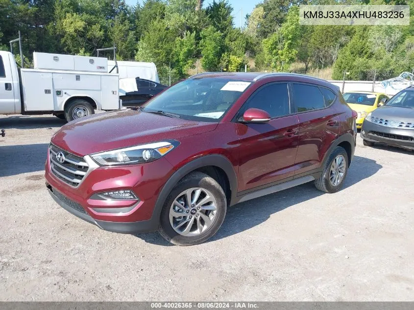 2017 Hyundai Tucson Se Plus VIN: KM8J33A4XHU483236 Lot: 40026365