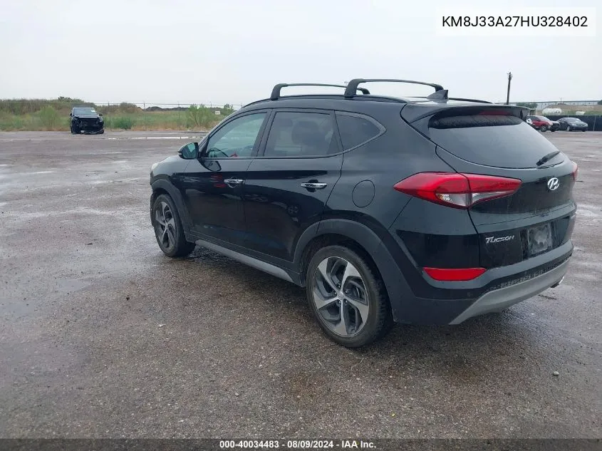 2017 Hyundai Tucson Limited VIN: KM8J33A27HU328402 Lot: 40034483