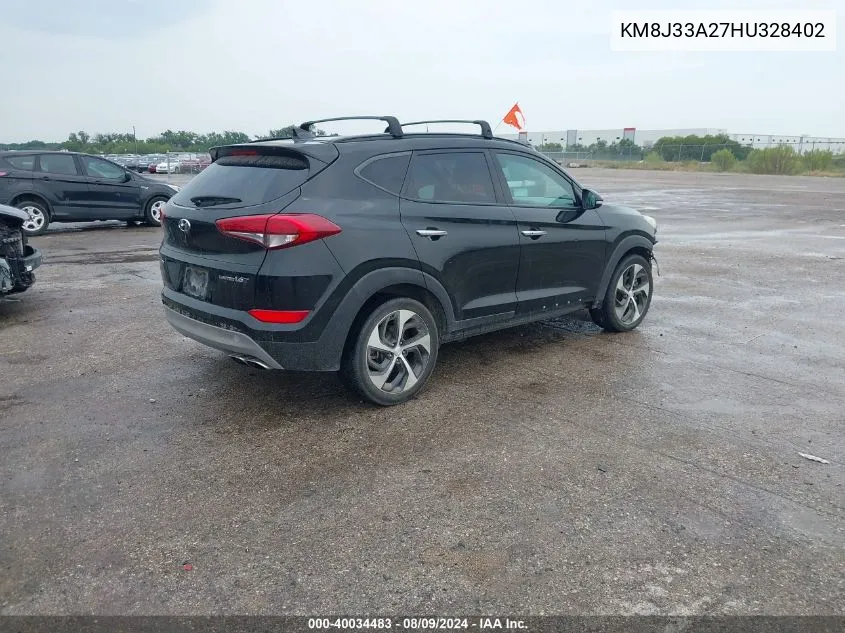 2017 Hyundai Tucson Limited VIN: KM8J33A27HU328402 Lot: 40034483