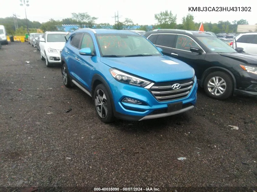 2017 Hyundai Tucson Limited VIN: KM8J3CA23HU431302 Lot: 40035090