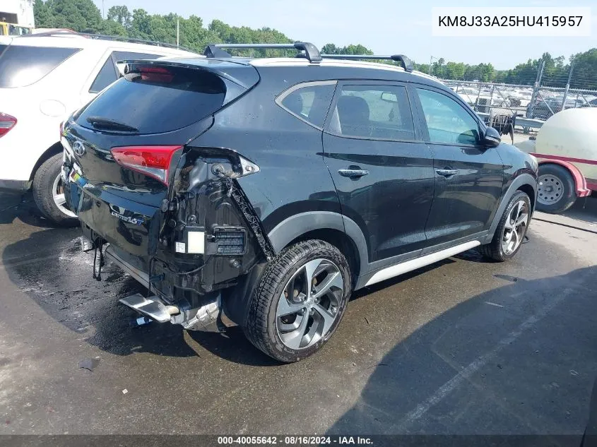 2017 Hyundai Tucson Limited/Sport And Eco/Se VIN: KM8J33A25HU415957 Lot: 40055642