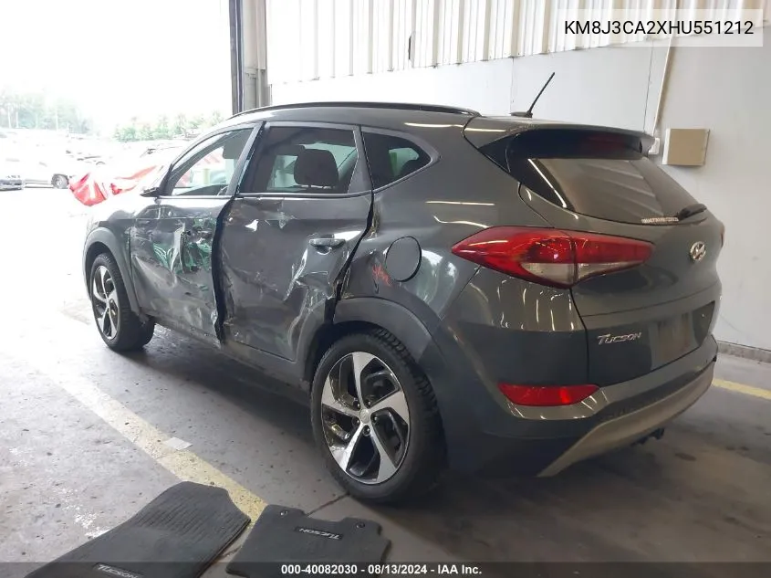 2017 Hyundai Tucson Value VIN: KM8J3CA2XHU551212 Lot: 40082030