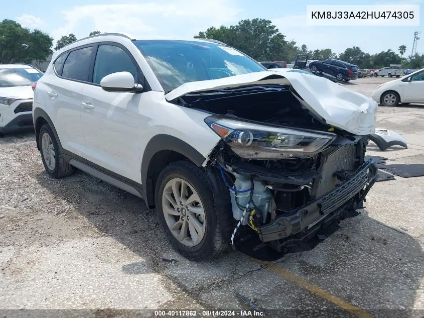 2017 Hyundai Tucson Se VIN: KM8J33A42HU474305 Lot: 40117862